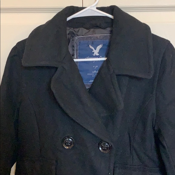 Black American eagle pea coat - Picture 3 of 4